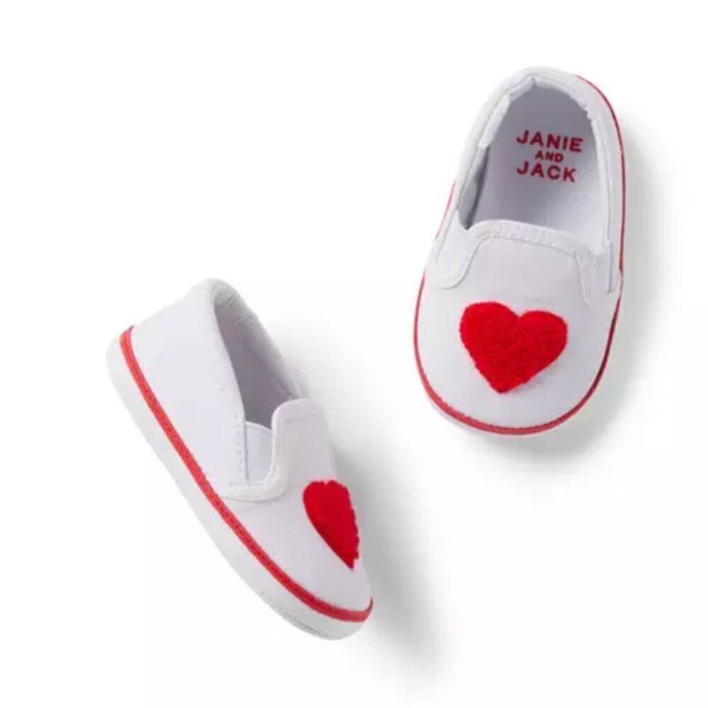 Janie and Jack 100045197 Baby Heart Slip-On Sneaker 3-6 months NWT